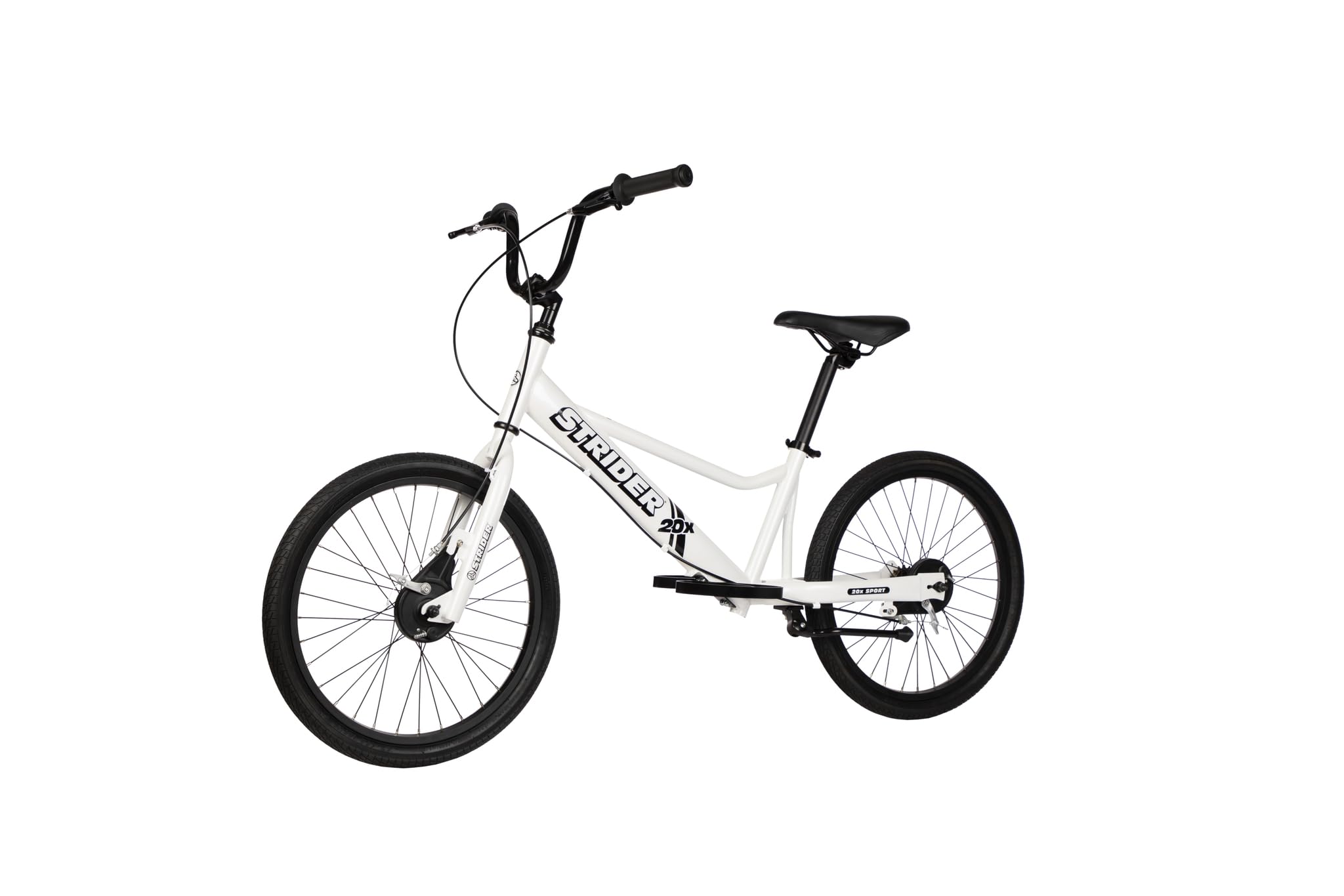 Strider 20x, White - Learn-to-Ride Balance Bike for Ages 8+